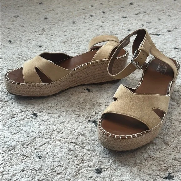 Franco Sarto Tan Espadrilles with Wedge Heel and Ankle Strap - Picture 3 of 4